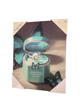 Butterfly and Diamond Ring Return to Tiffany Glitter Canvas Wall Art